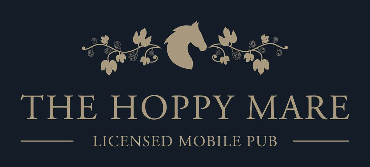 The Hoppy Mare Horizontal Dark Blue Background